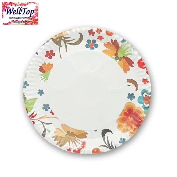 ITC PAPER Beautifull Multicolour Flower (Plate)